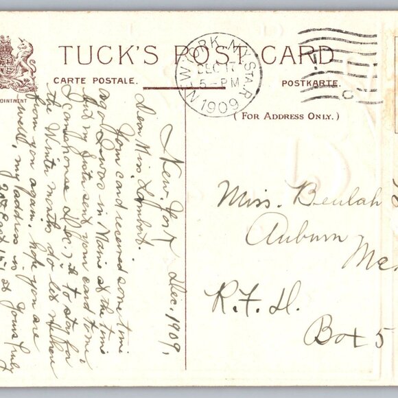 Antique Tuck's & Others Post Card Christmas Lot of 4 (D 1037) - Picture 2 of 8